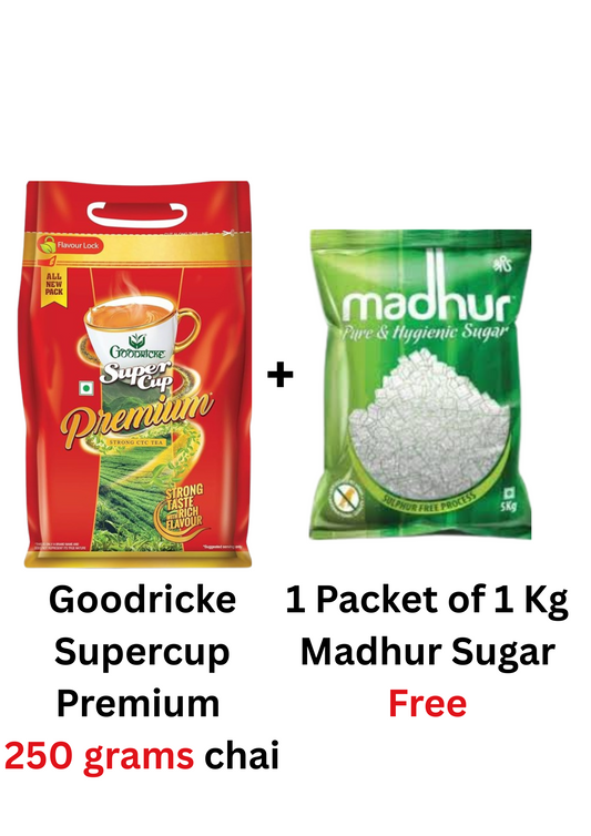 Goodricke Supercup Premium Chai 250 grams - 1 Kg Madhur Sugar Free