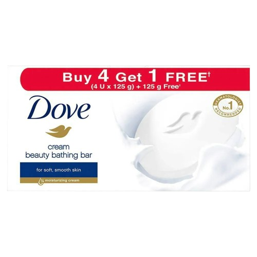 Dove Cream Beauty Bathing Bar 125 g (Buy 4 Get 1 Free)