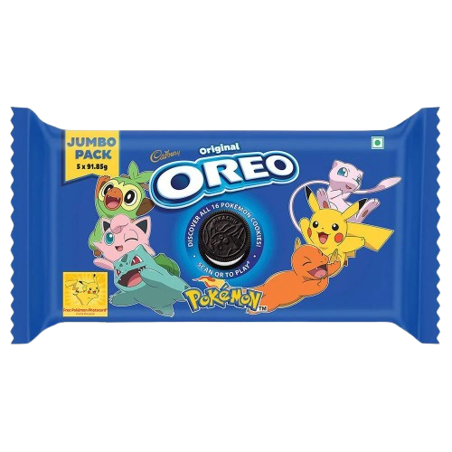 Cadbury Oreo Pokemon Original Vanilla Cream Biscuit 459.25 g ( 91.85 gm 5 packs )