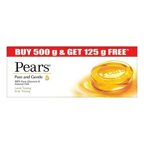Pears Pure & Gentle Soap with Natural Oils 125 g (Buy 4 Get 1 Free)