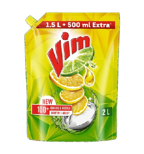 विम फ्रेश लेमन फ्रेगरेंस डिशवॉश लिक्विड जेल 2 लीटर पाउच