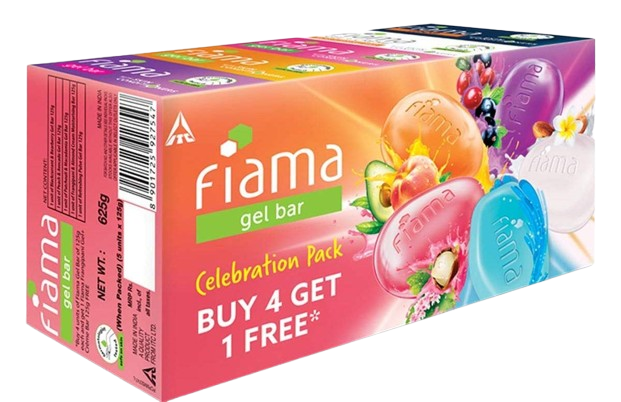 Fiama Di Wills Gel Bar Celebration Pack, 125G (Buy 4 Get 1 Free), 625 G, Multicolor