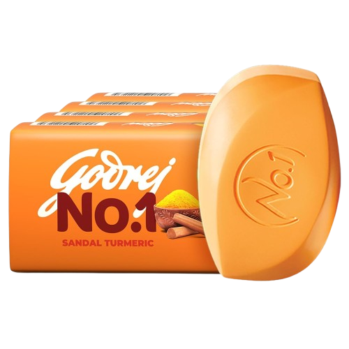 Godrej No. 1 Bathing Soap Sandal & Turmeric –Combo Pack of 4 (150g each)