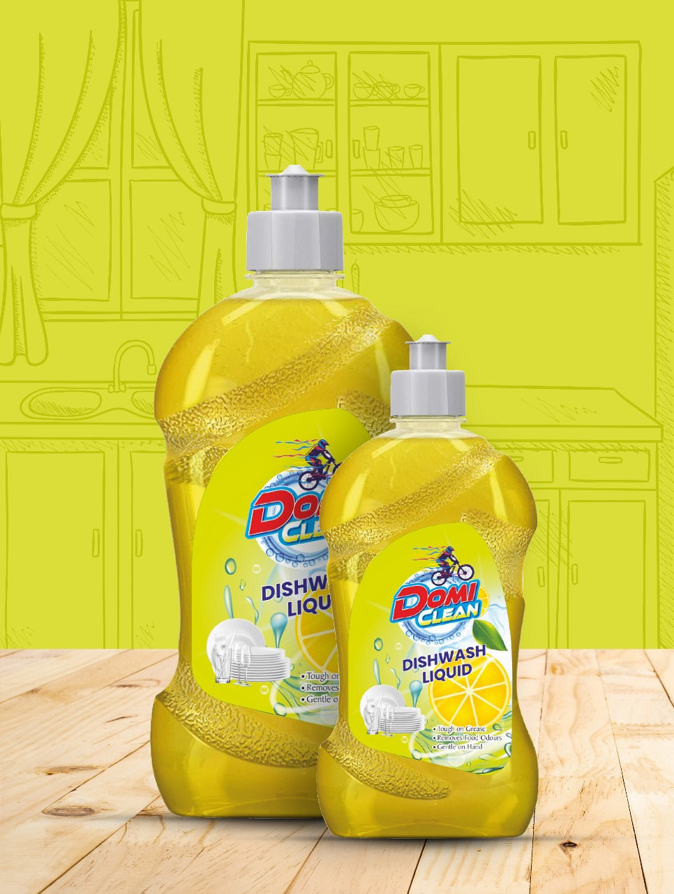 Domi Clean Liquid Dishwash Gel 500 ML (BUY 1  GET 1 FREE)