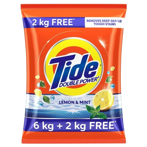 Tide Plus Lemon & Mint Detergent Powder 8 kg ( 6kg +2kg free )